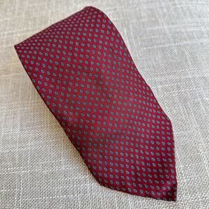 Vintage Bert Pulitzer 100%‎ Silk Neck Tie USA Burgundy Maroon Paisley Dot Print